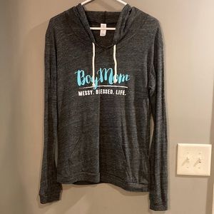 SOLD "Boy Mom” Long Sleeve, Hooded T-Shirt